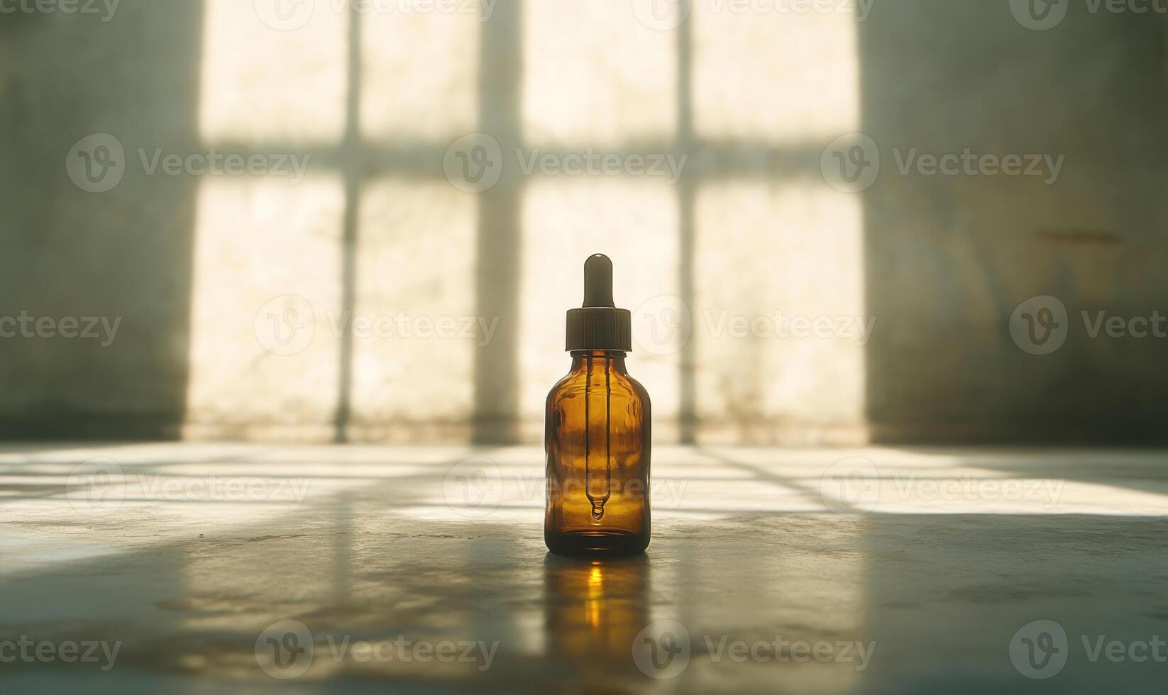 A bottle of oil is sitting on a floor photo