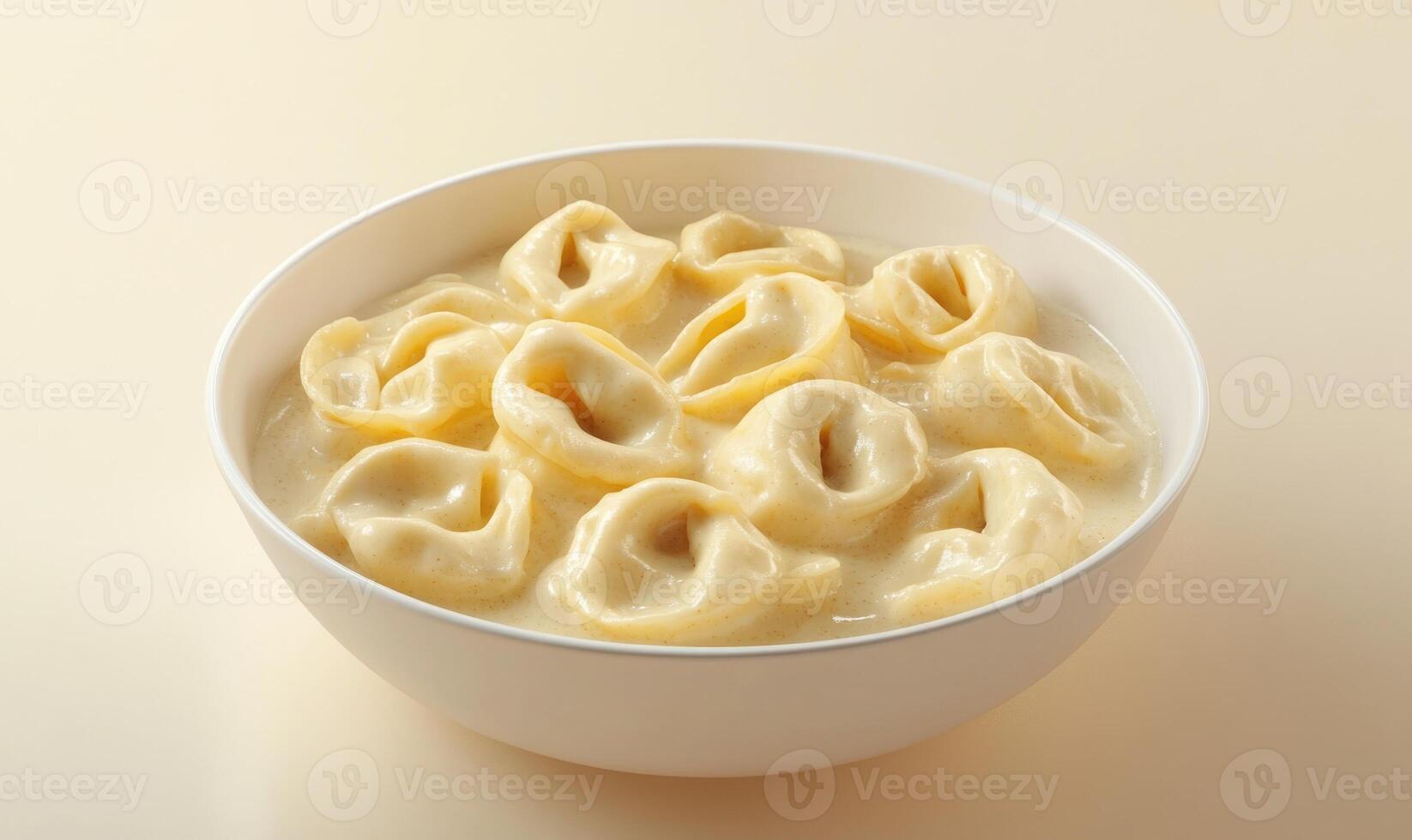 A bowl of pasta with a creamy sauce photo