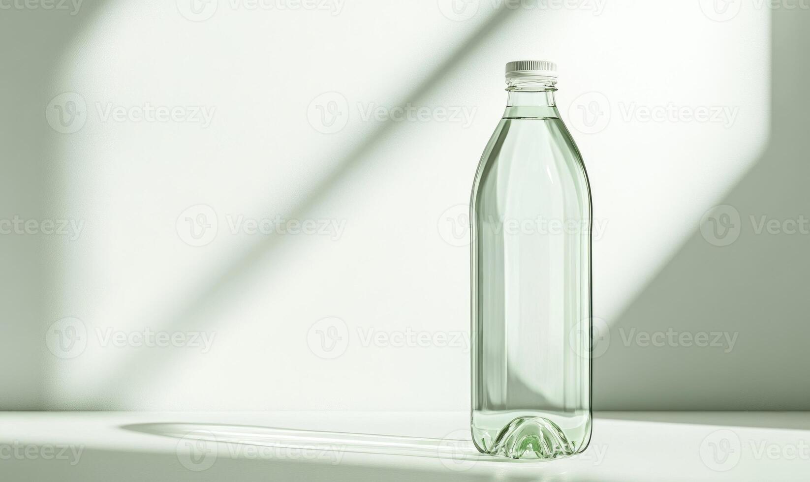 a bottle mockup of water sitting on a table photo