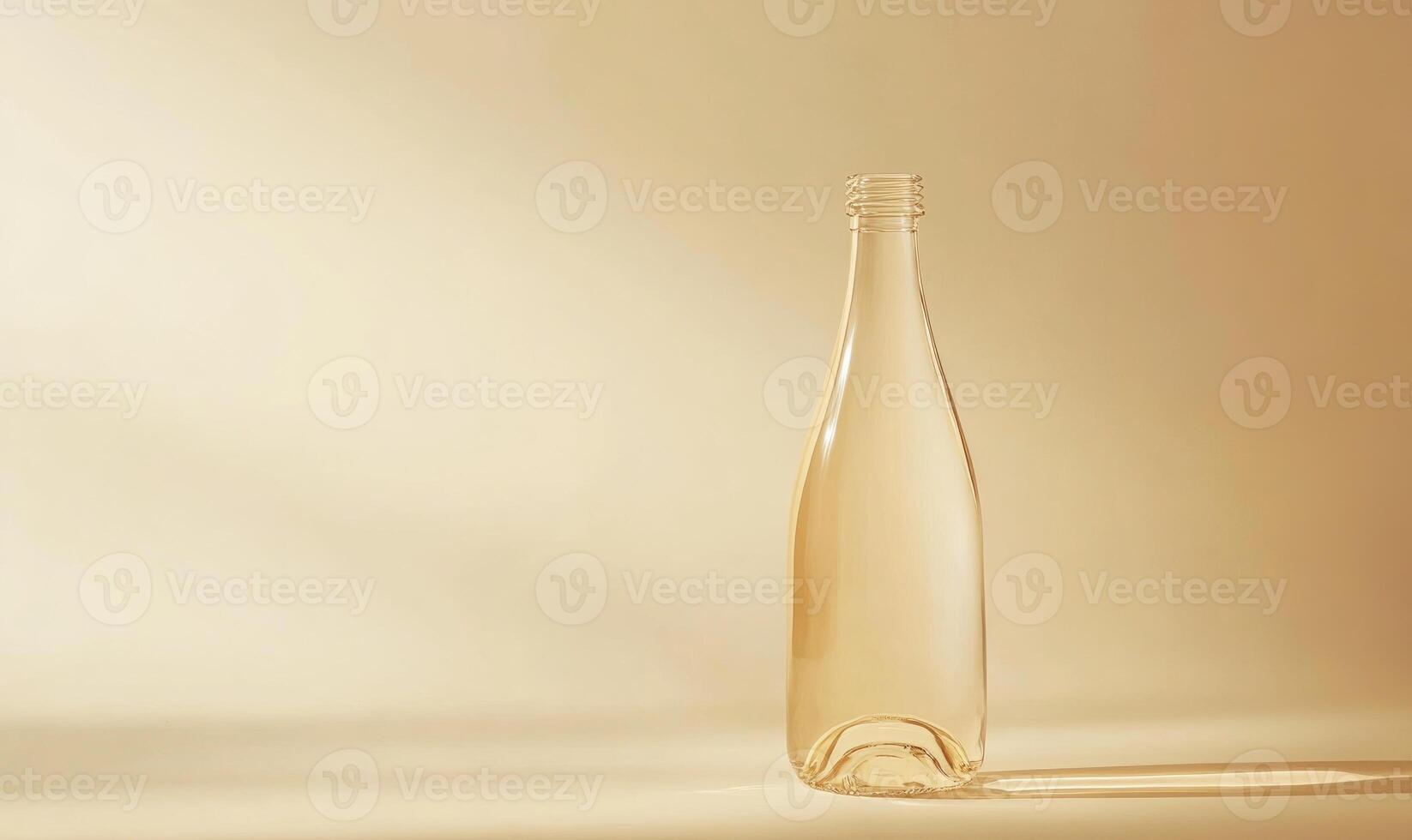 a bottle of wine is shown on a beige background photo