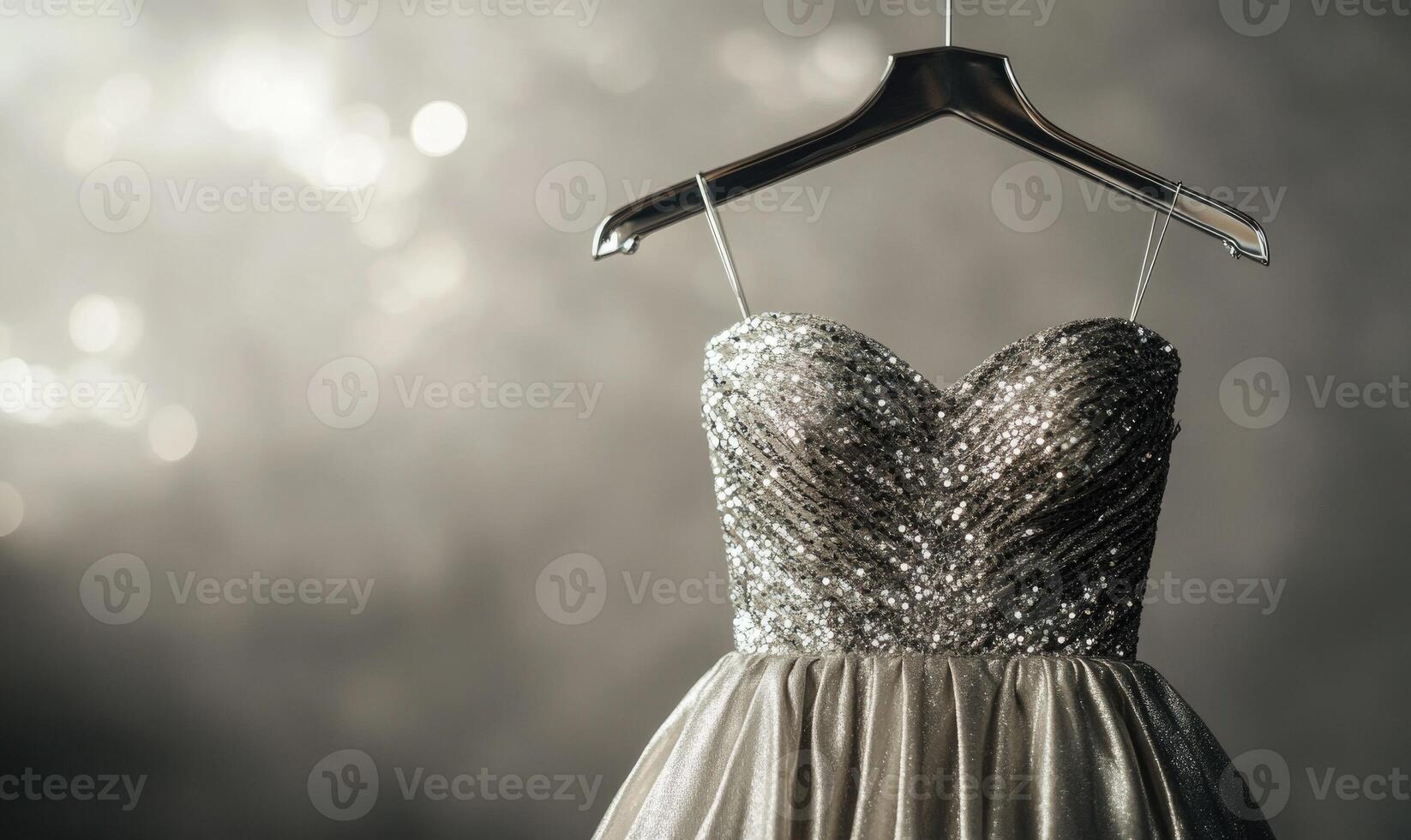 a dress on a hanger with a silver sequin dress photo
