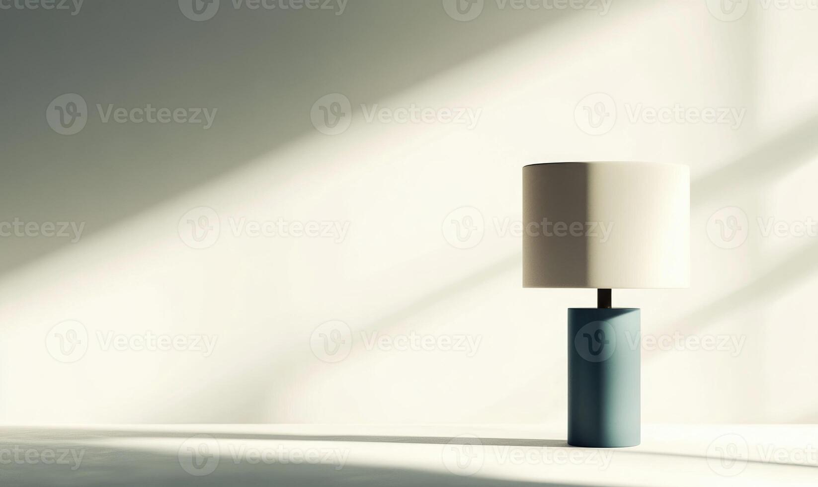 A lamp is sitting on a table in a room photo