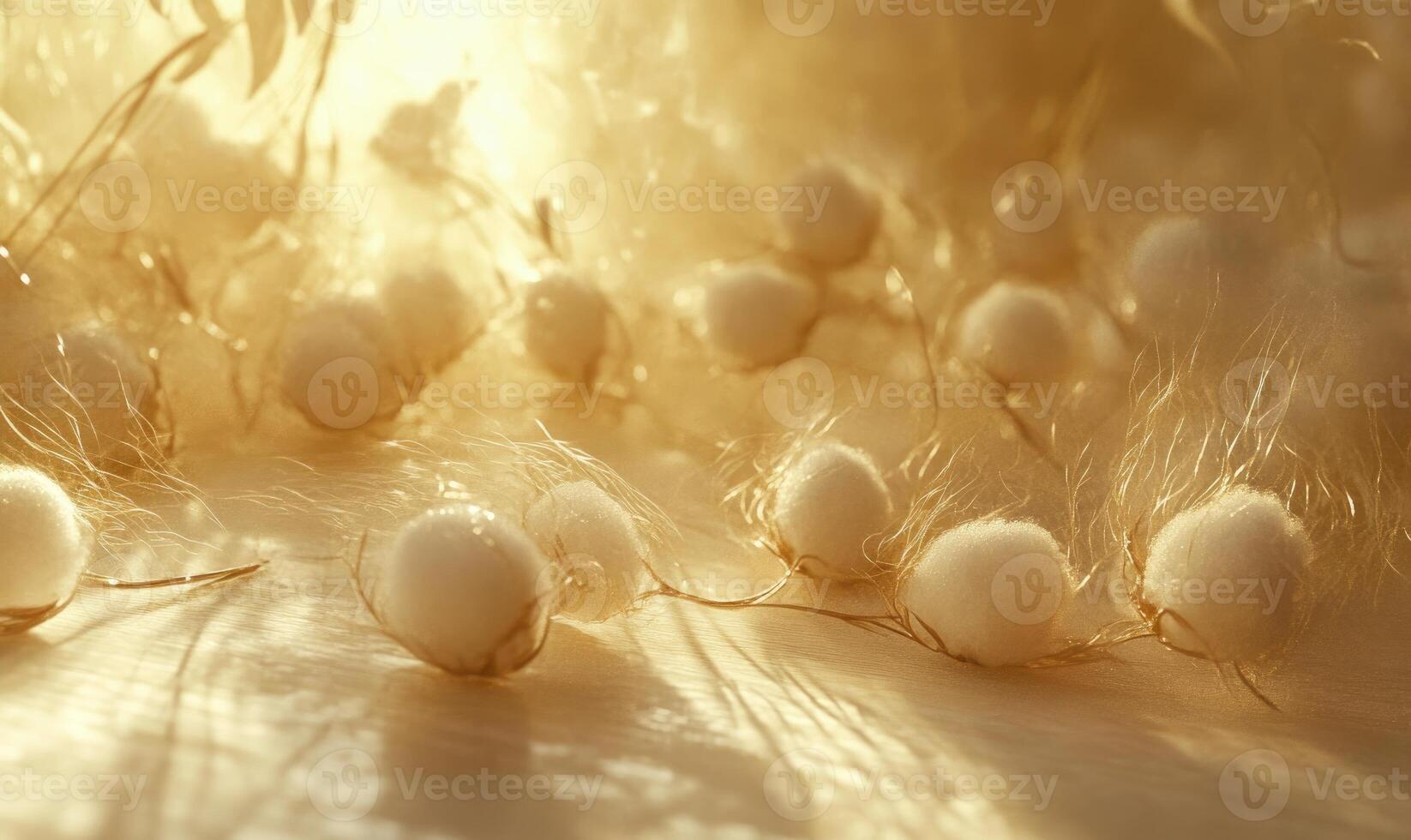 A bunch of white balls are scattered on a surface photo