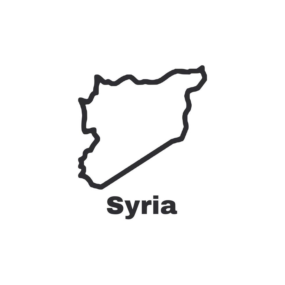 A black and white drawing of Syria vector