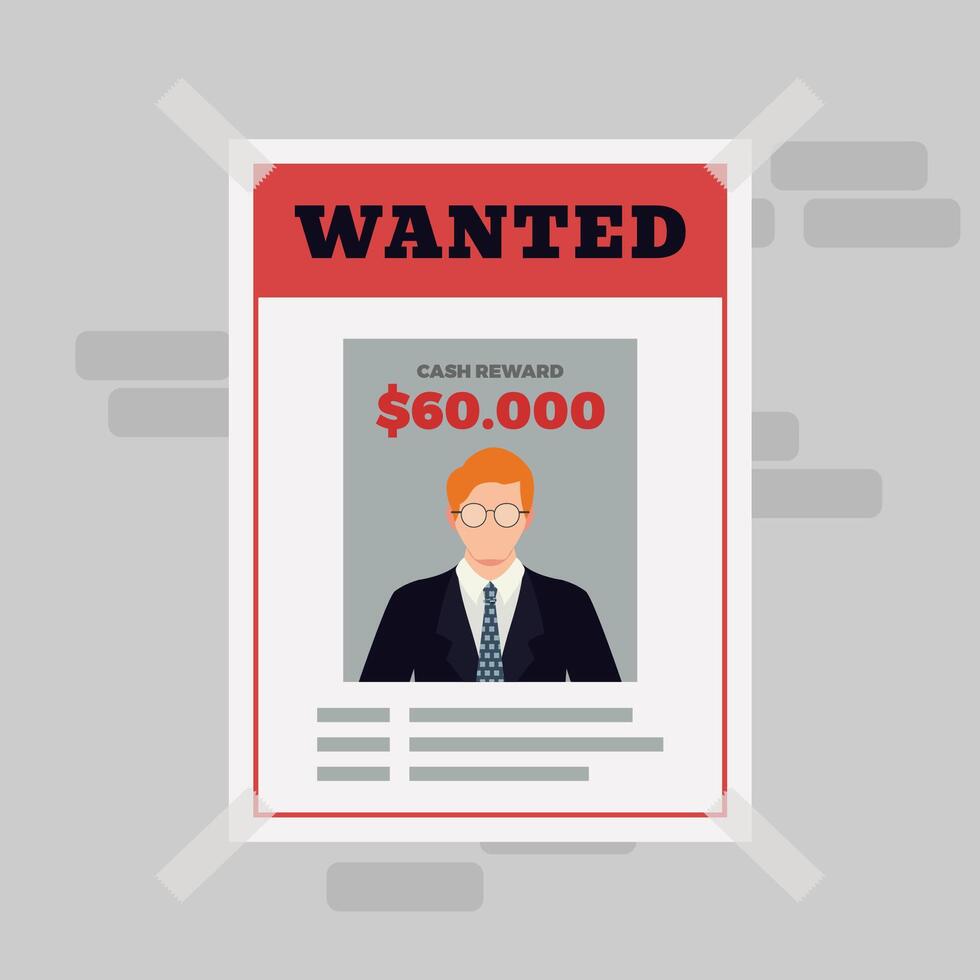Wanted the corrupter and cash reward for those who get it vector
