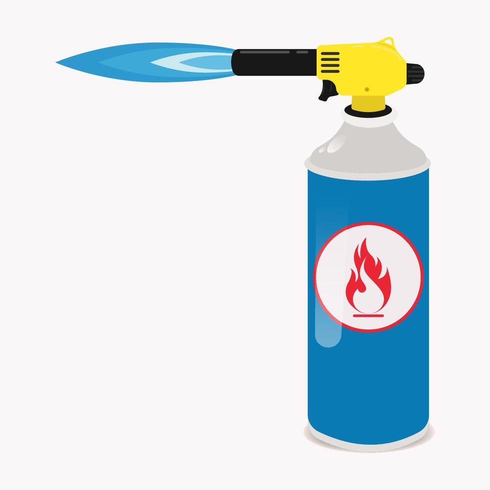 Gas torch with blue flame stock design illustration vector