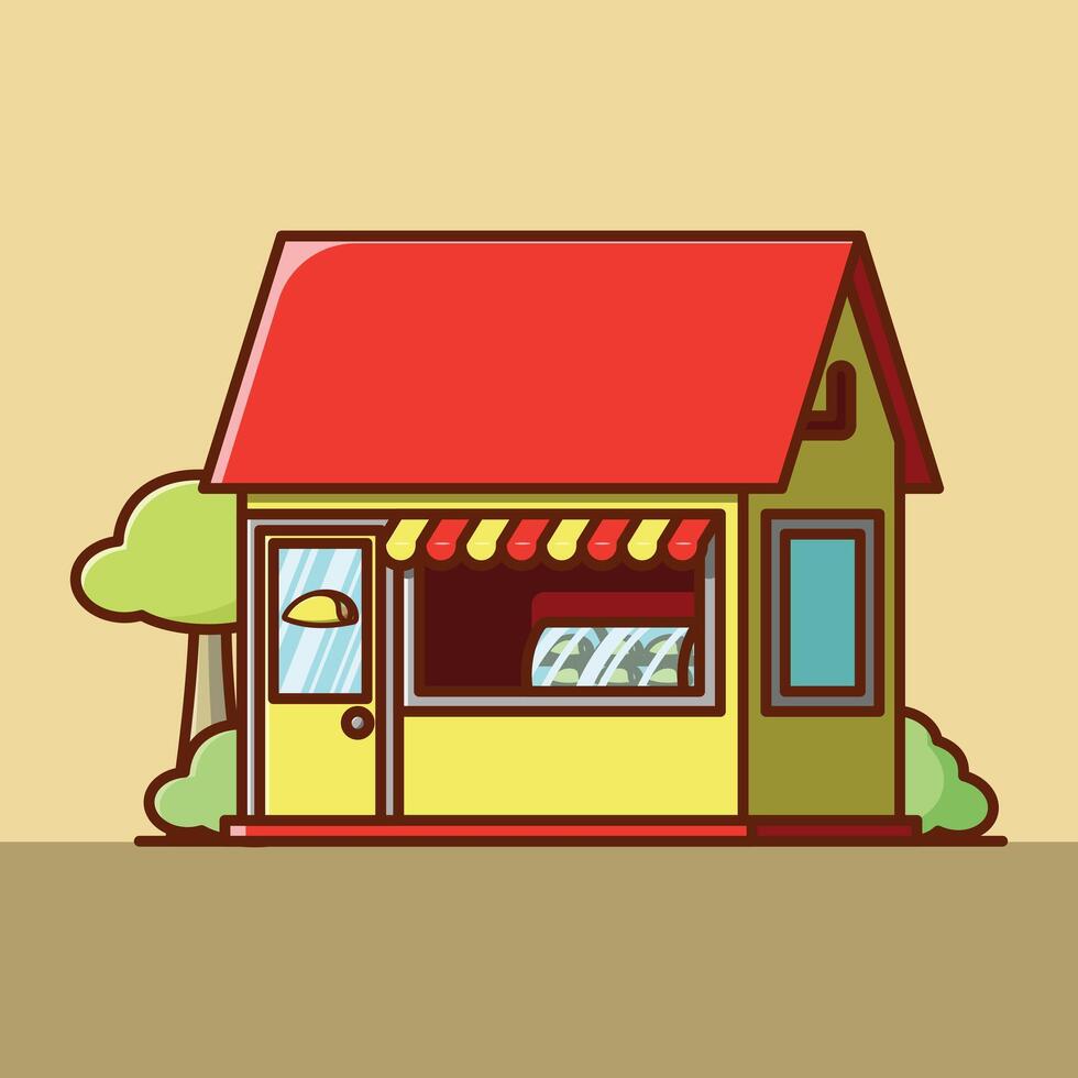 Simple Taco shop cartoon illustration Collection of Shop or stand or stall concept icon isolated vector