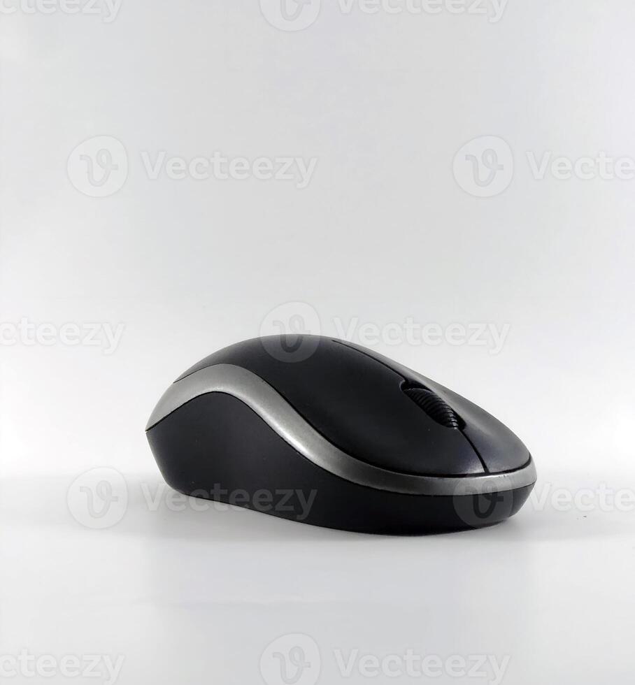 wireless computer mouse with white background and black computer mouse photo