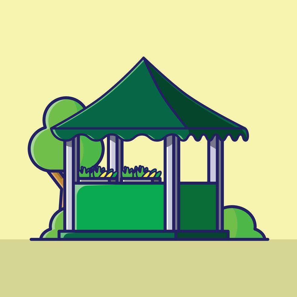 Simple Salad bar cartoon illustration Collection of Shop or stand or stall concept icon isolated vector