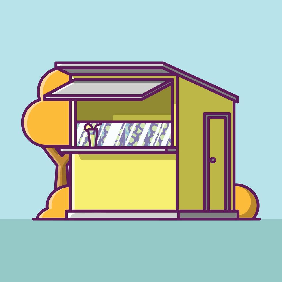 Simple Lemonade stand cartoon illustration Collection of Shop or stand or stall concept icon isolated vector