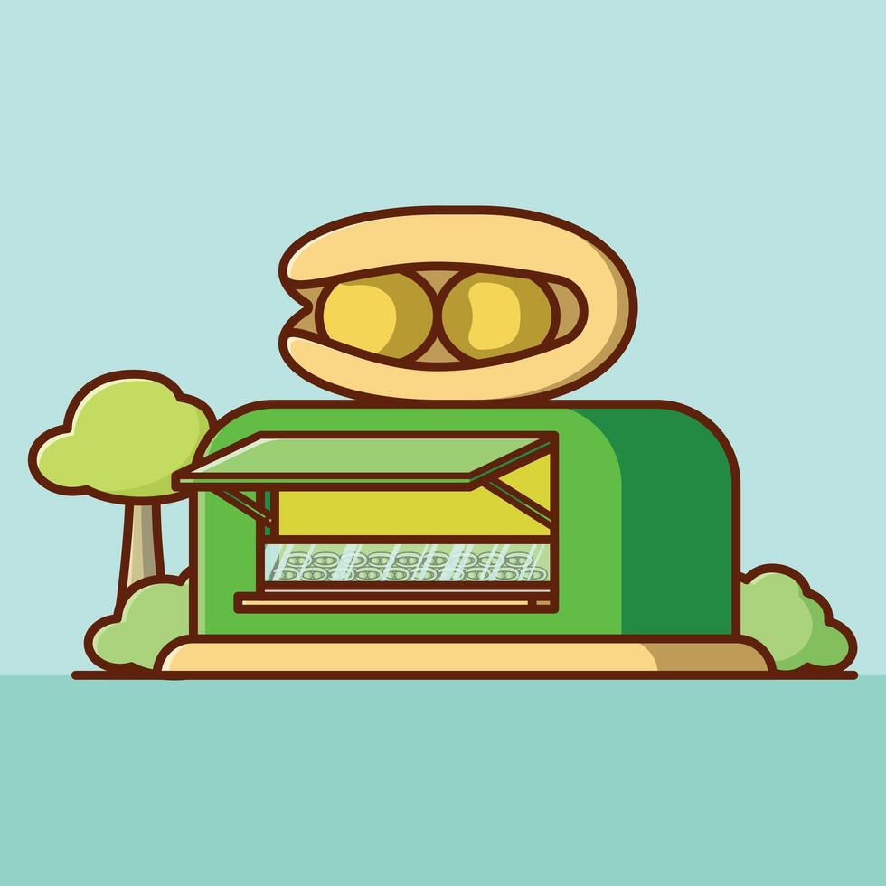 Simple Falafel stall cartoon illustration Collection of Shop or stand or stall concept icon isolated vector
