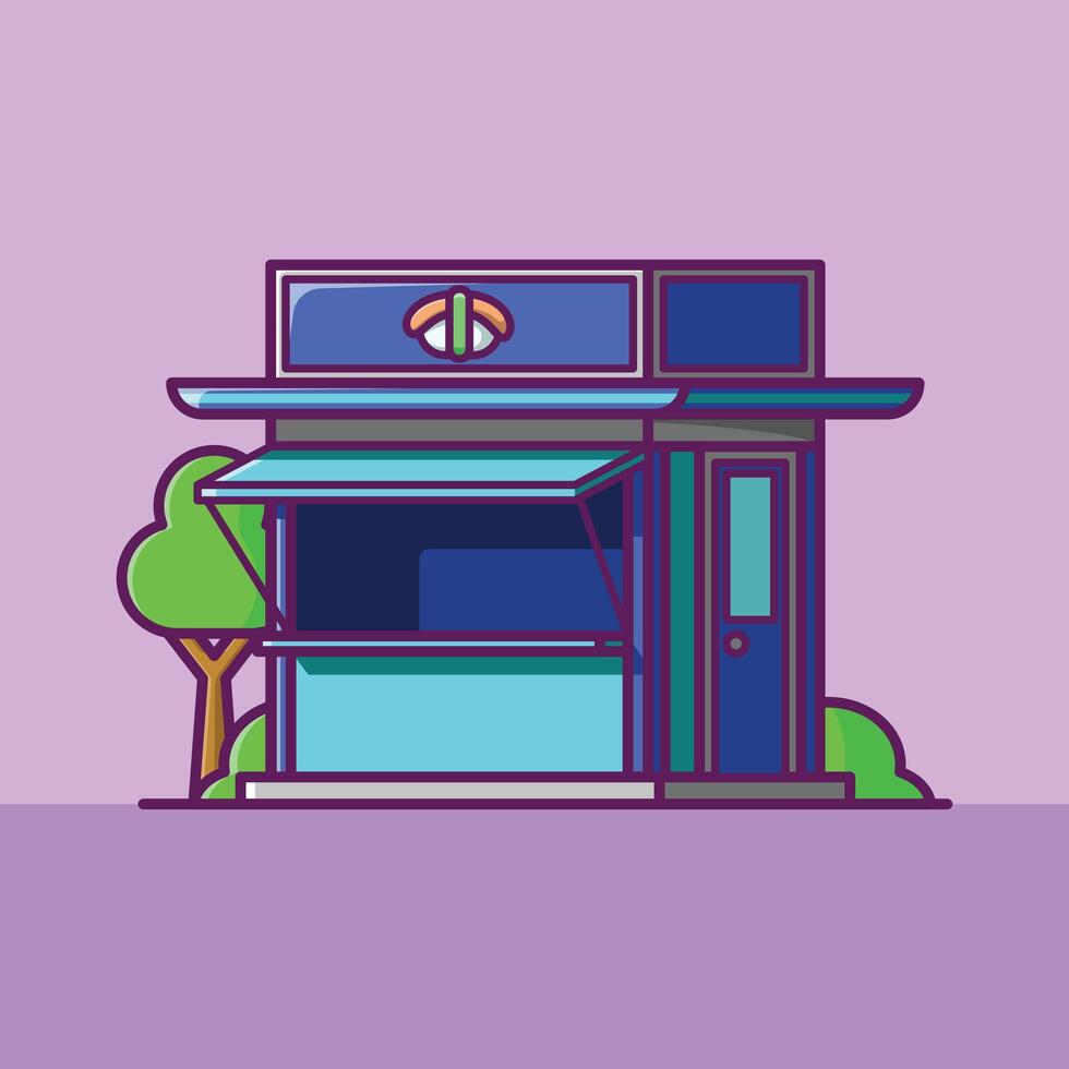 Simple Sushi shop cartoon illustration Collection of Shop or stand or stall concept icon isolated vector