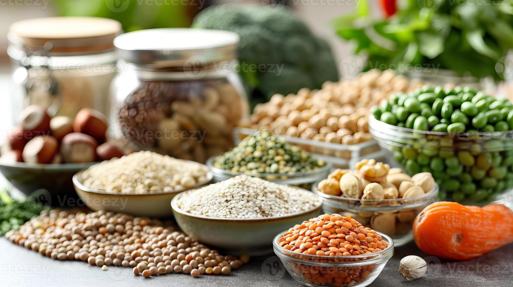 Assorted Grains on a Kitchen Table photo