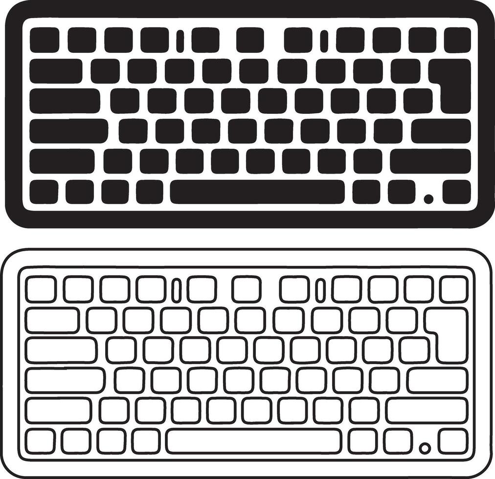 Blank Computer Keyboard Silhouette Design vector
