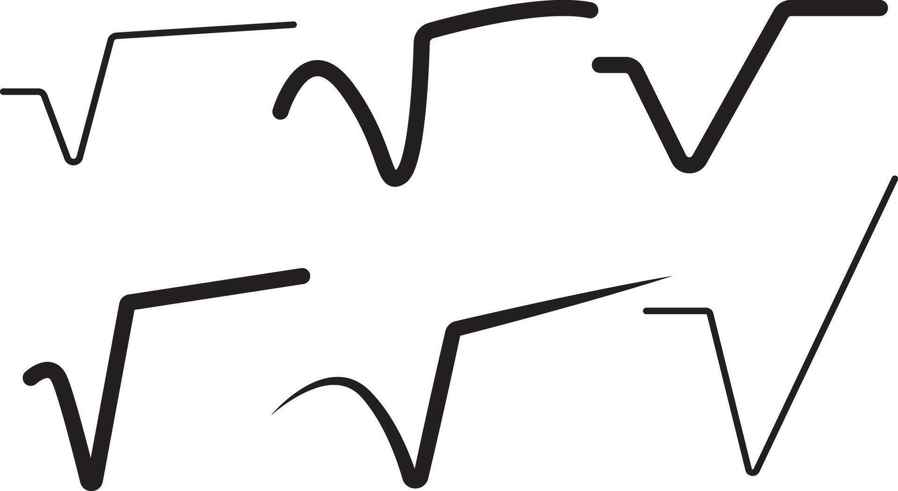 Square Root Silhouette Icon Bundle Design vector