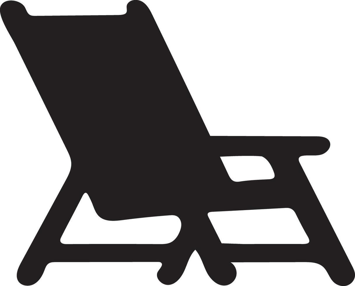Beach Chair silhouette icon design vector