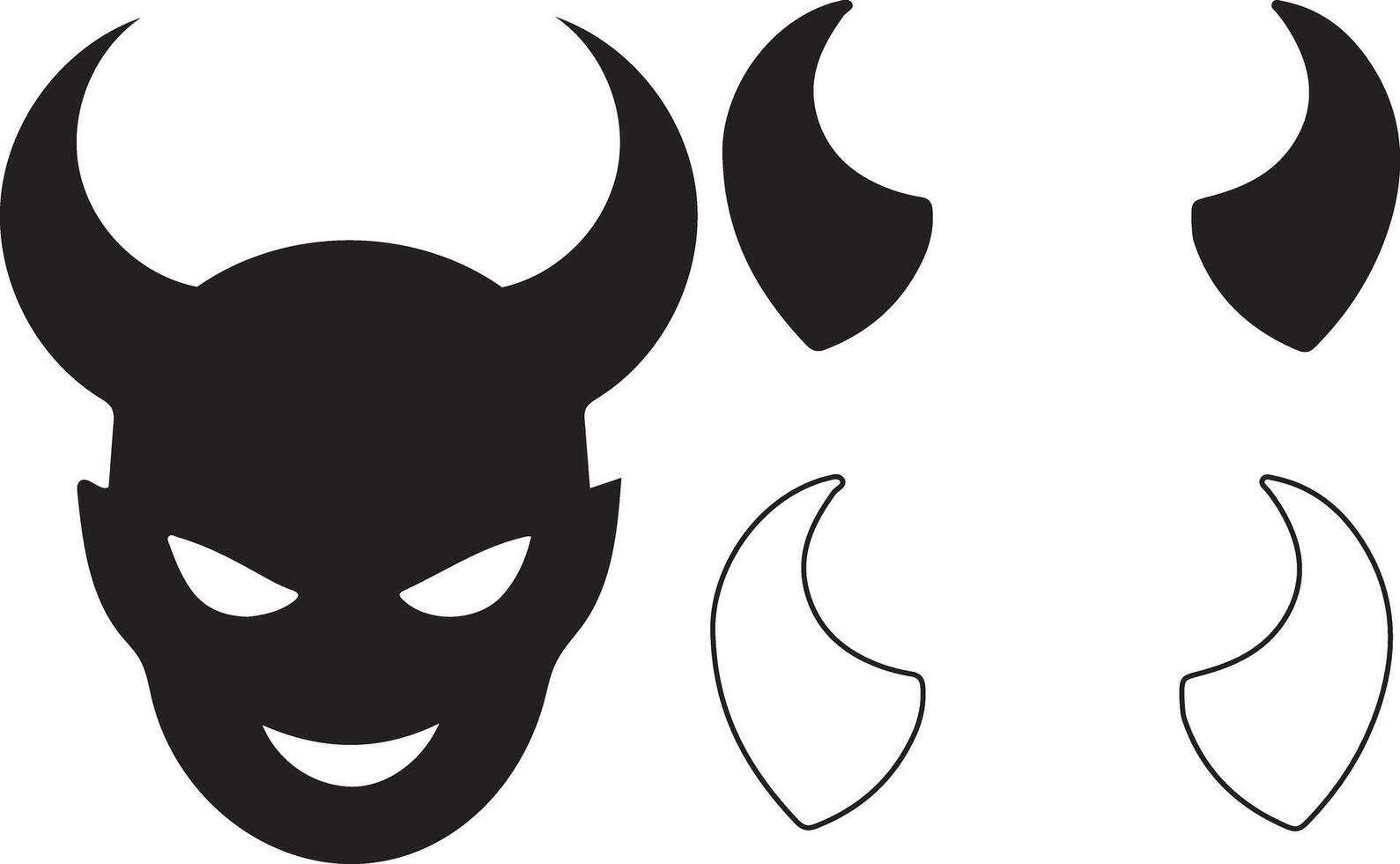 Devil Horns Silhouette Design On White Background vector