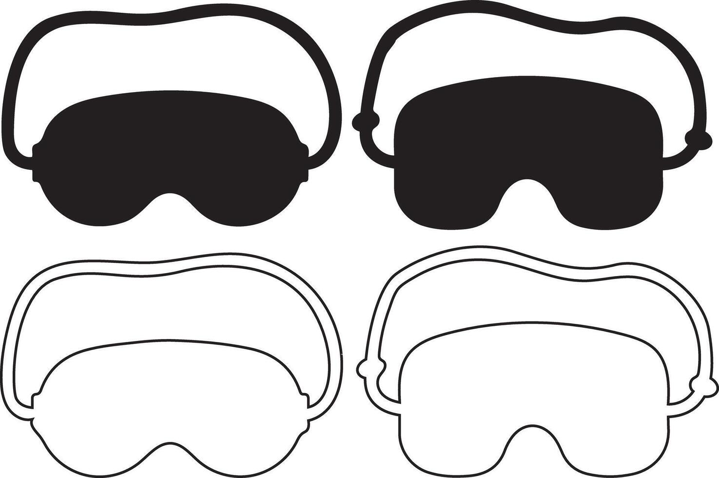 Sleeping Mask silhouette icon bundle design vector