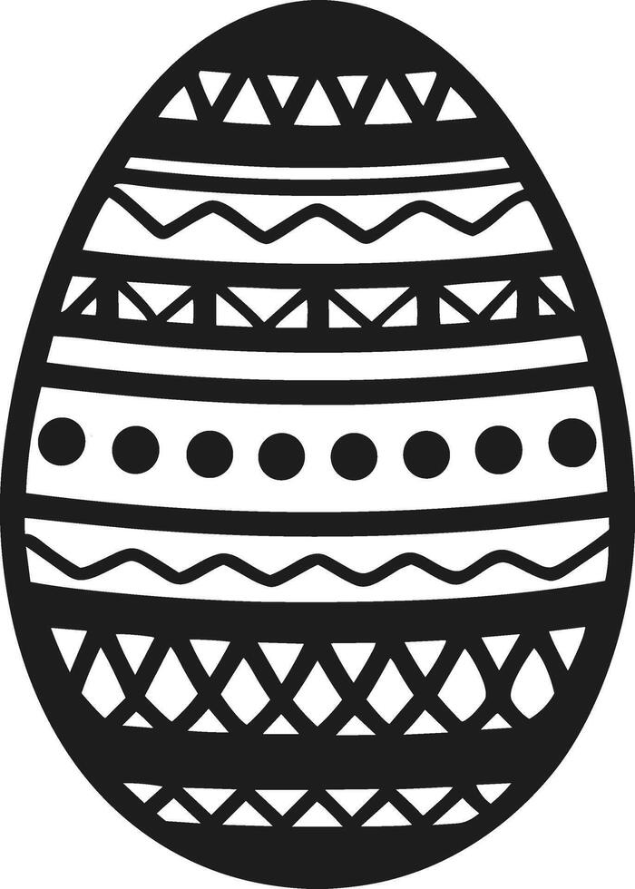 Decorative Easter Egg Silhouette with Intricate Patterns - Illustration vector