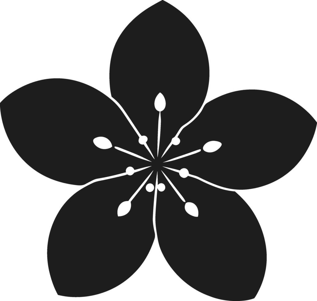 Cherry Blossom Silhouette - Elegant Black Floral Spring vector