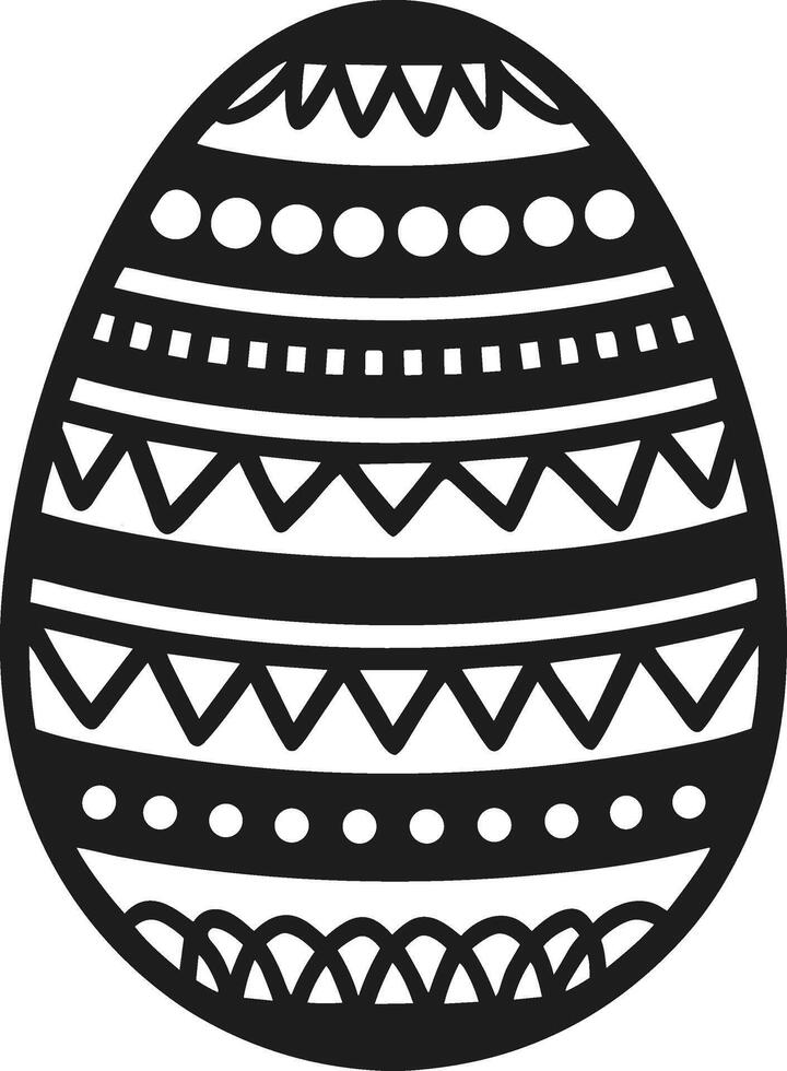 Decorative Easter Egg with Geometric Patterns Silhouette vector