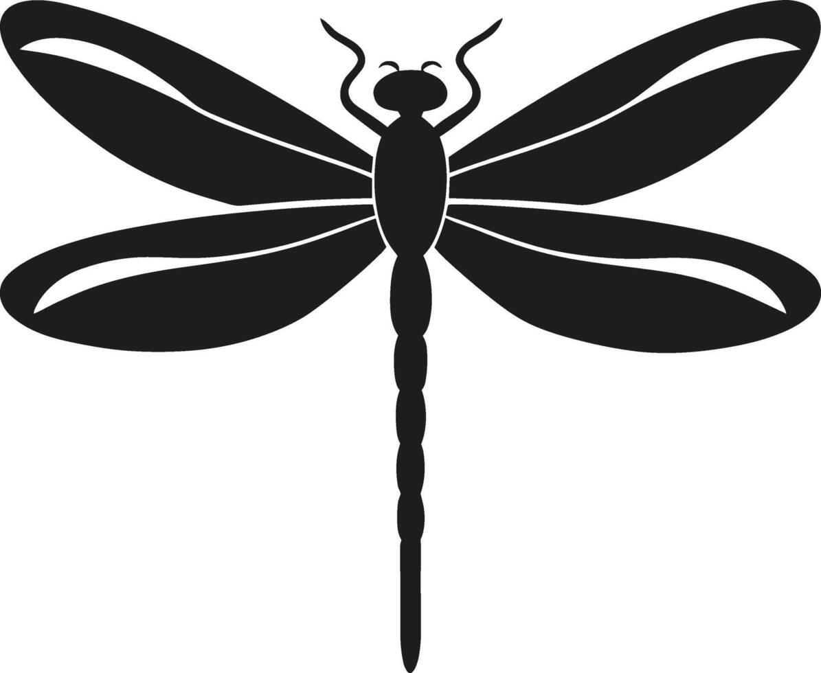 Elegant Dragonfly Silhouette - Spring-Inspired Illustration vector