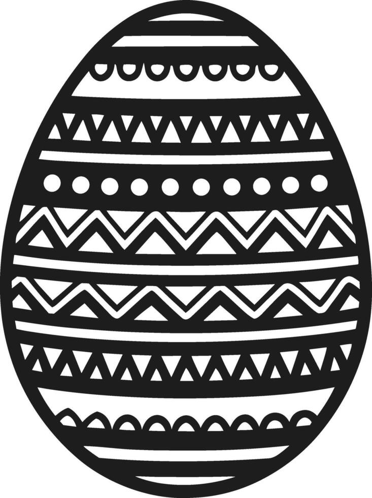 Ornate Easter Egg Silhouette with Geometric Patterns - Illustration vector