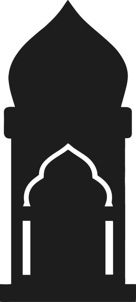 Ornate Islamic Dome Silhouette with Elegant Arch Design - Illustration vector