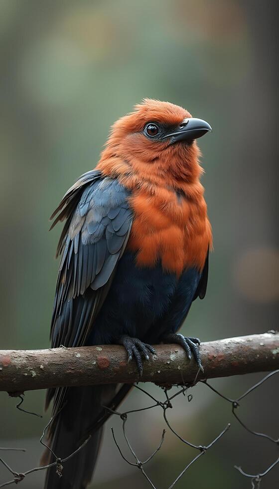 A colorful bird sitting on a branch photo