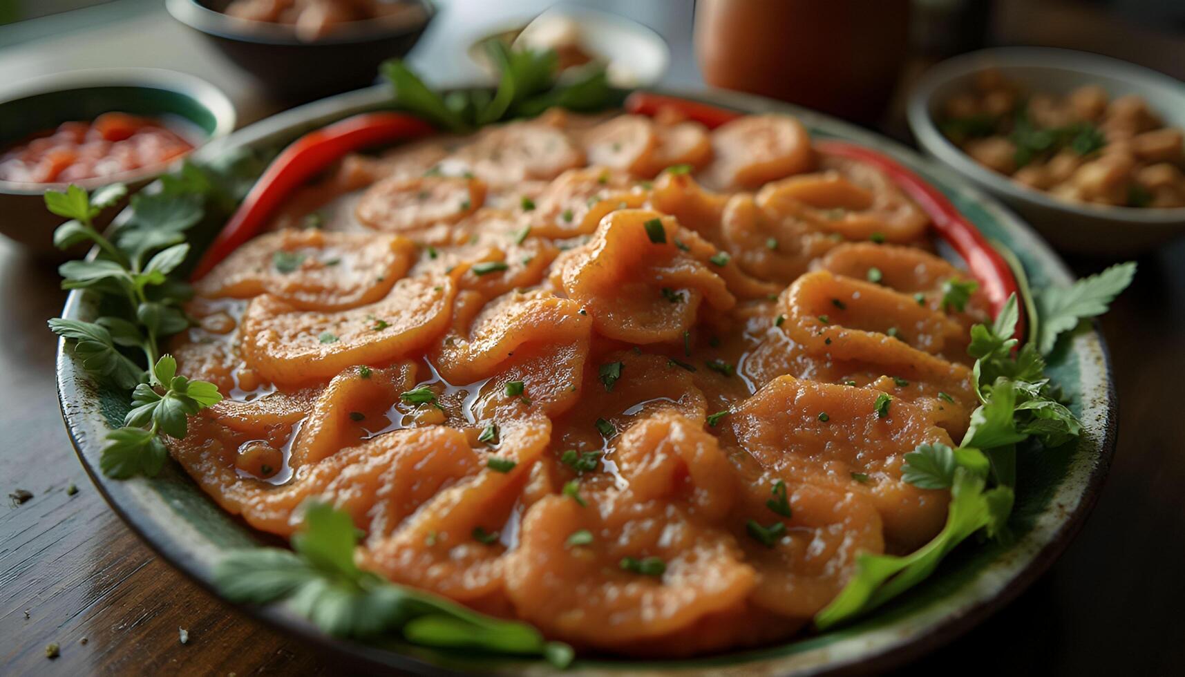 A plate of food on a table photo