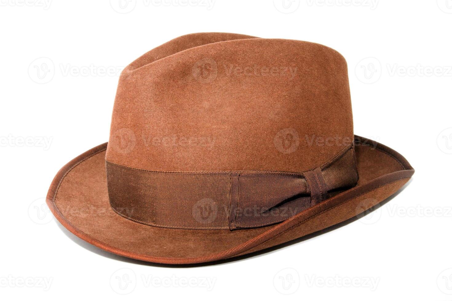 Brown hat isolated over white photo