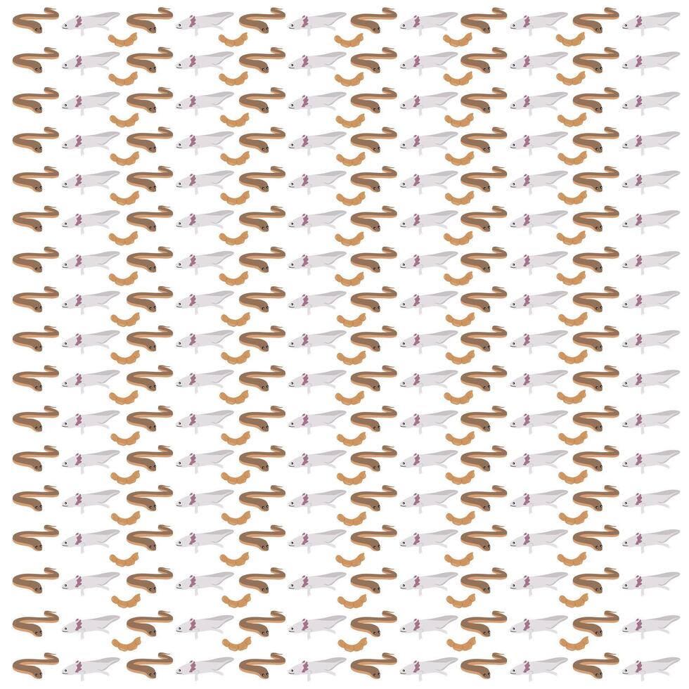 axolotl, eel with tamarind as a pattern background vector