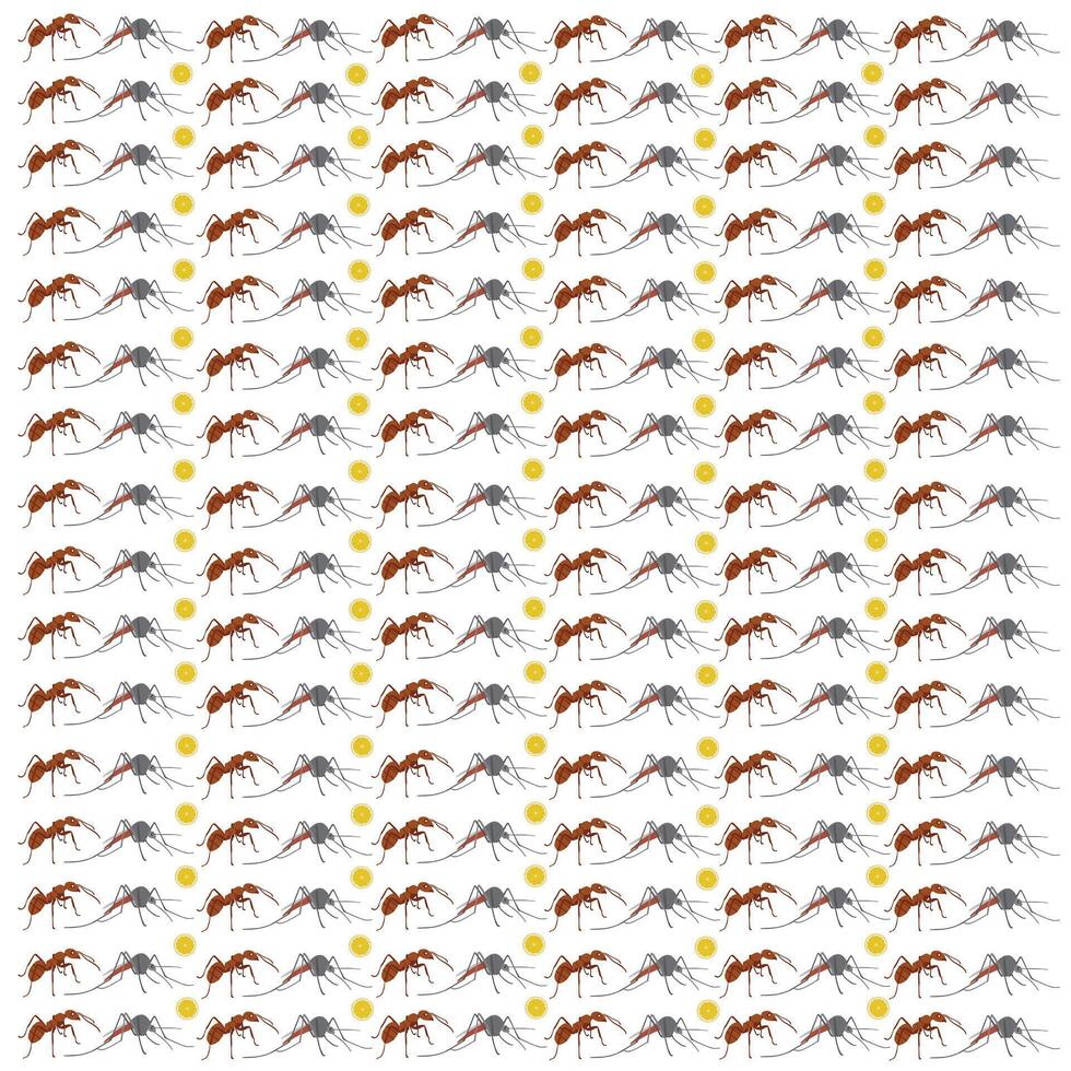 ant, mosquito with fruit as a pattern background vector