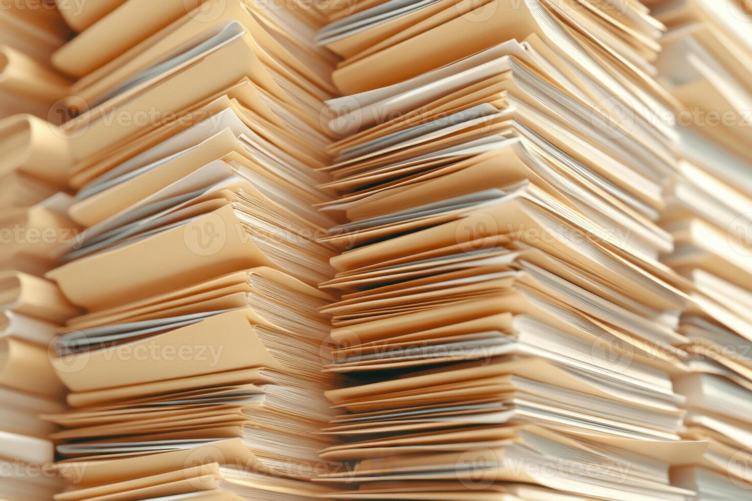 Stacks of organized file folders arranged neatly in an office setting, showcasing a system of documentation and data management photo