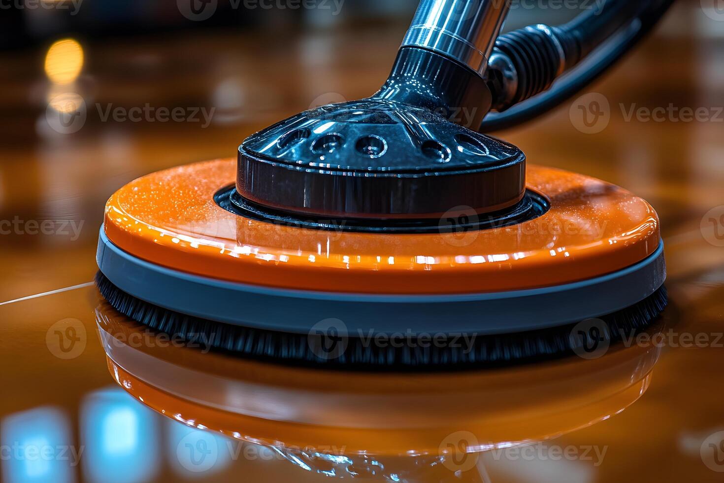 High-Gloss Floor Polishing with Industrial Machine for Shiny Surfaces photo