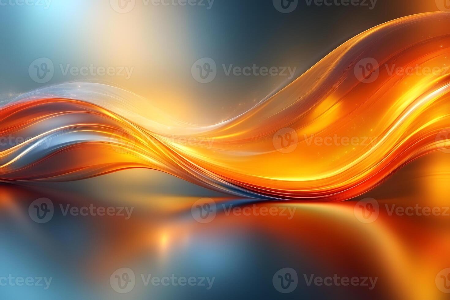 Abstract Fiery Wave on Glassy Surface for Modern Art and Design Projects photo