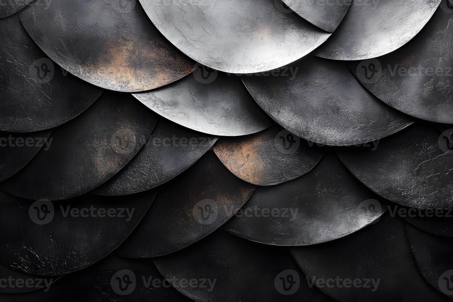 Elegant Metallic Overlapping Scales Texture for Design and Decoration photo
