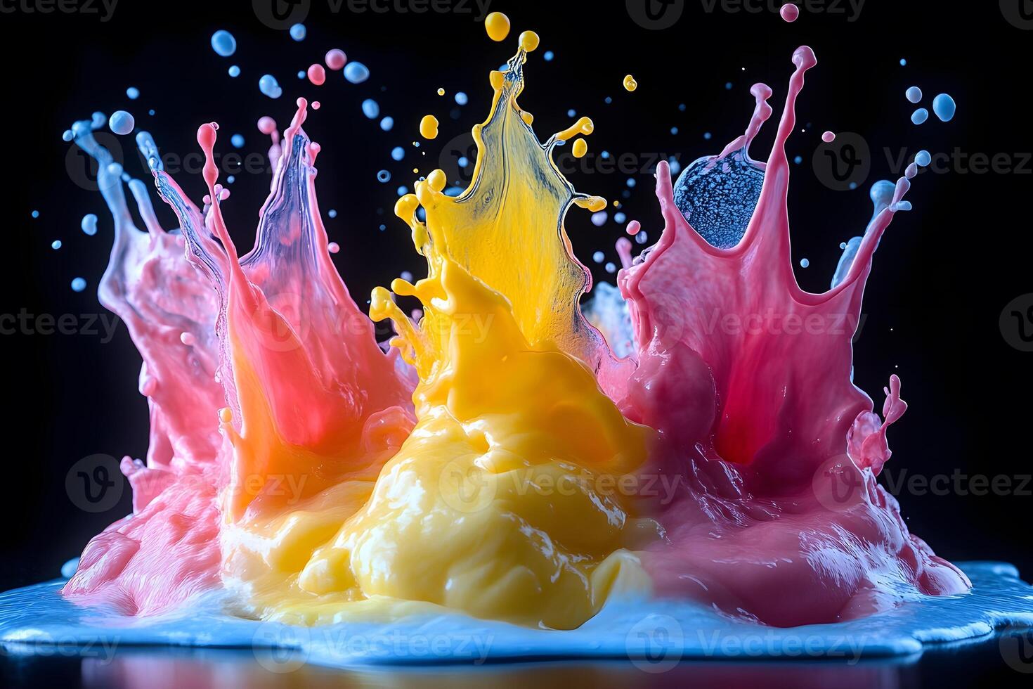 Vibrant Paint Splash Abstract Dynamic Color Explosion Ideal for Modern Art Prints photo