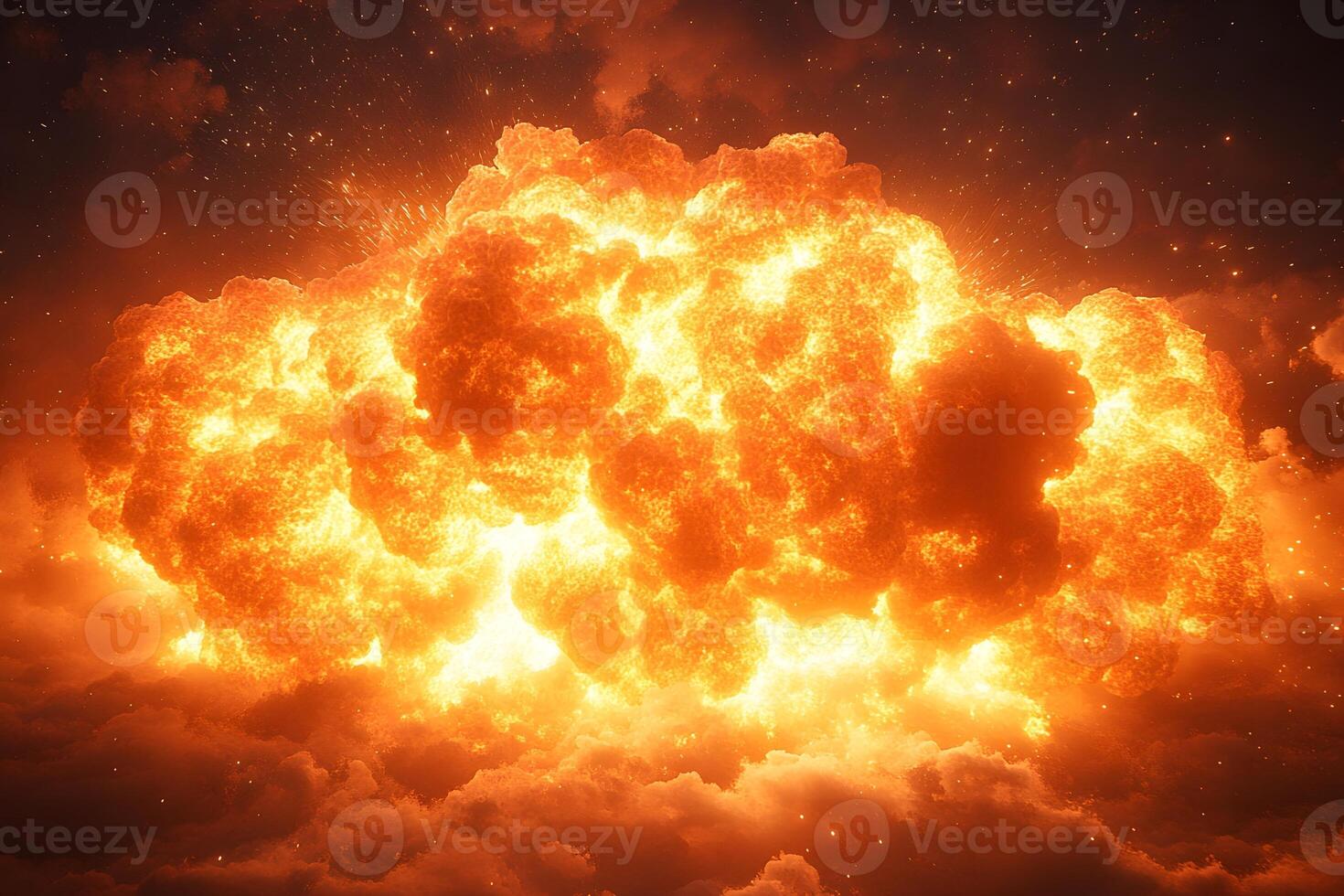 Intense Fiery Explosion Scene for Dramatic Design and Storytelling Concepts photo