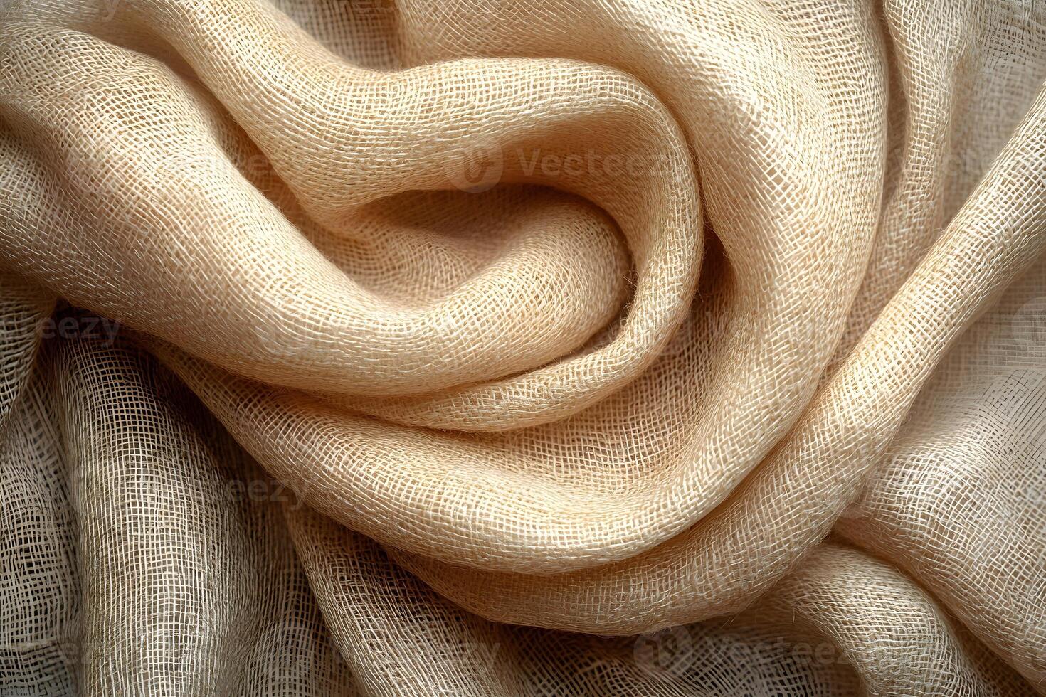 Texture and Elegance Beige Fabric Swirl for Textile Design and Backgrounds photo