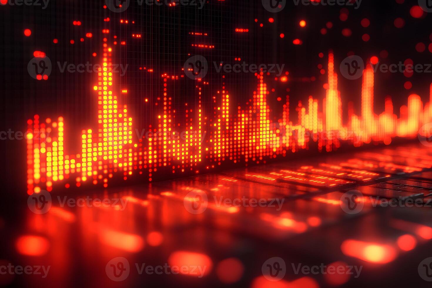 Digital Music Visualization Display with Dynamic LED Sound Waves photo