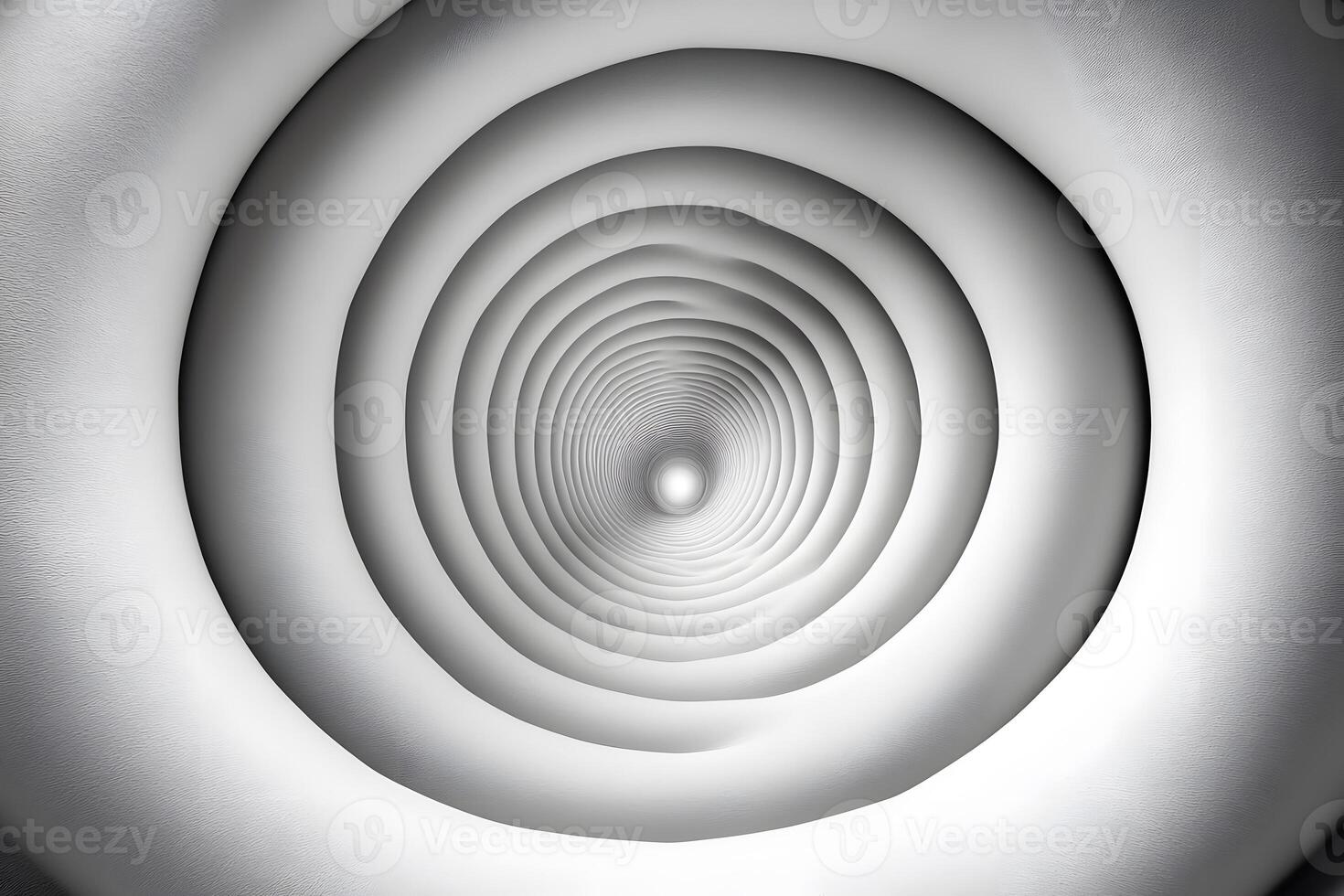 Futuristic Abstract Design with Concentric Circular Patterns in Grayscale photo