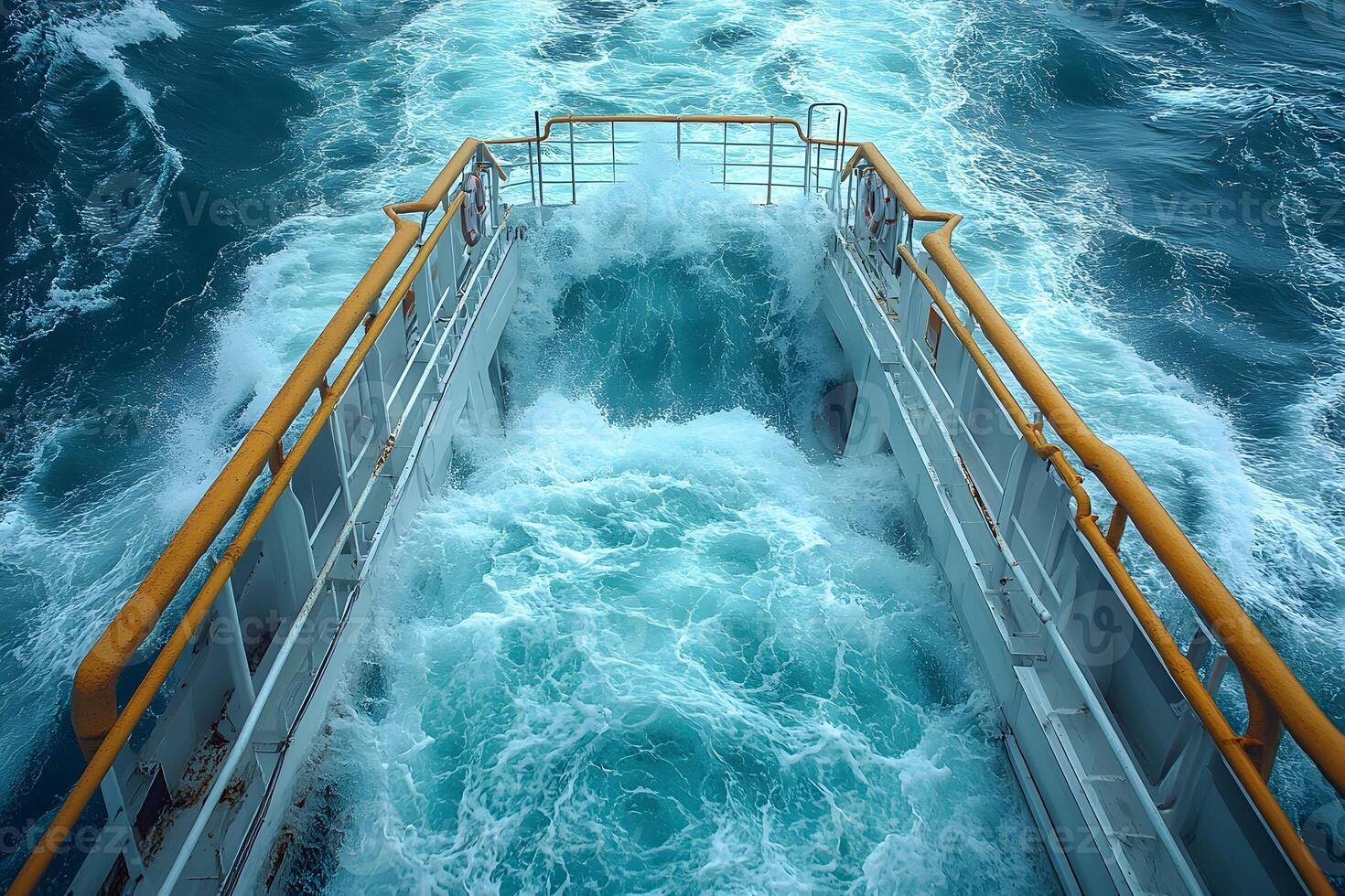 Dynamic Ocean Wake at Ship's Stern - Nautical Adventure and Travel Concept photo