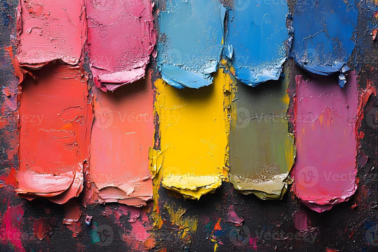 Colorful Abstract Palette with Vibrant Oil Paints for Artistic Inspiration and Design photo