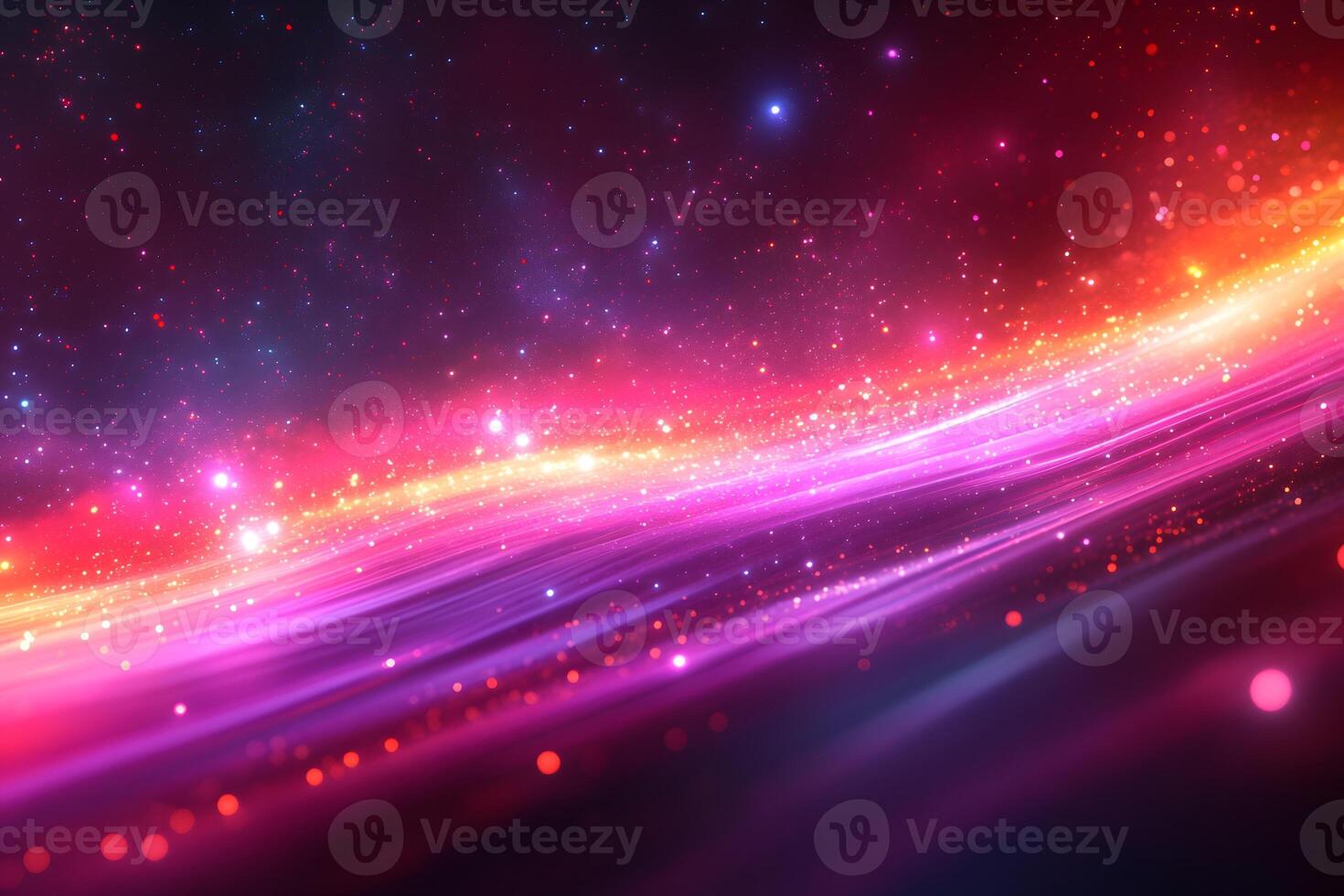 Vibrant Abstract Cosmic Wave with Glowing Particles for Design and Backgrounds photo