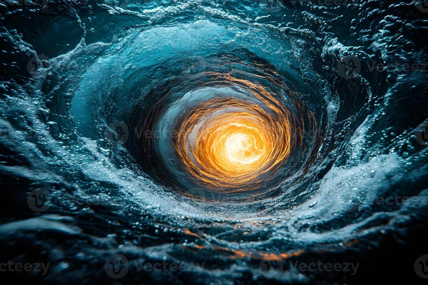 Abstract Vortex Dynamic Swirl with Fiery Core for Artistic Design and Inspiration photo