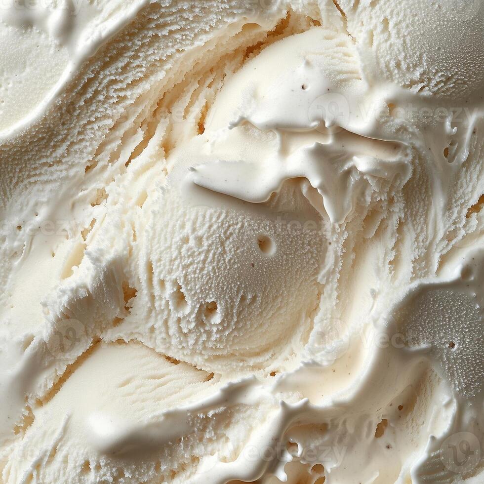 A scoop of smooth white ice cream with a creamy texture. The soft, milky surface looks fresh and cold, ready to melt in the mouth. The subtle shine enhances its rich dairy composition photo