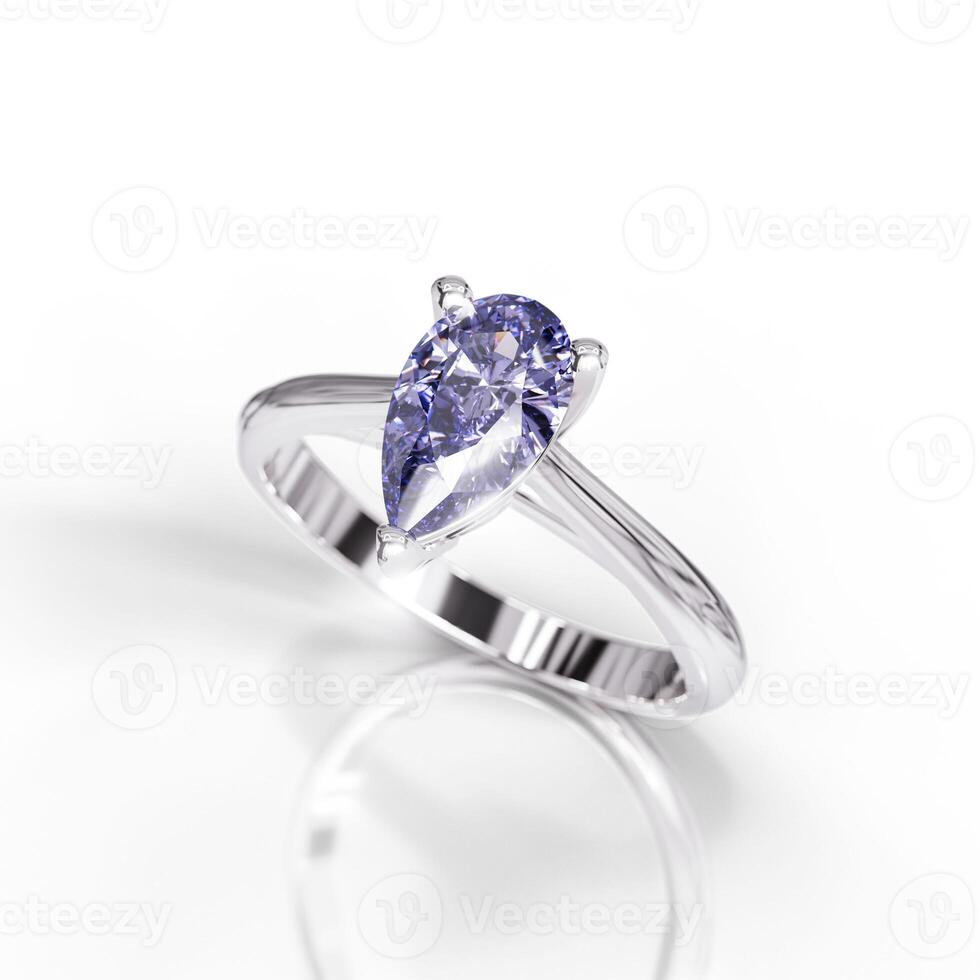 Simple Pear Cut Diamond Ring photo