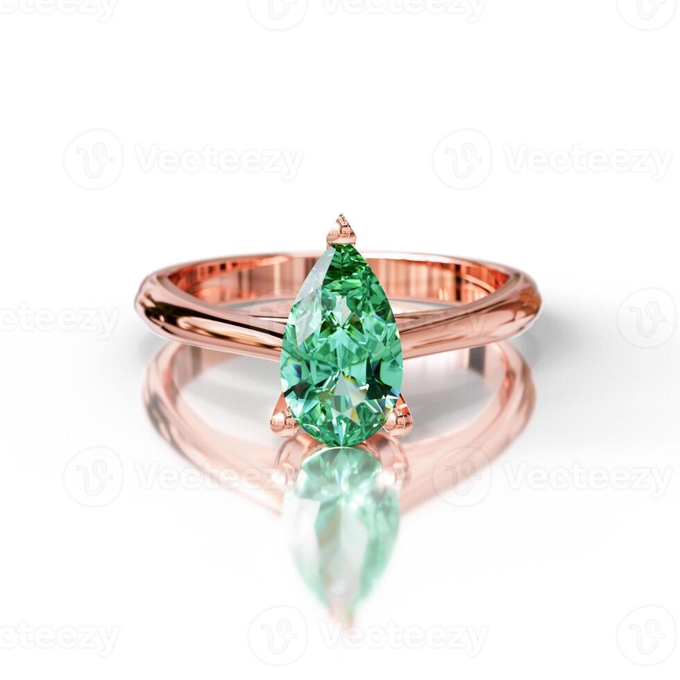 Simple Prong Set Pear Ring photo