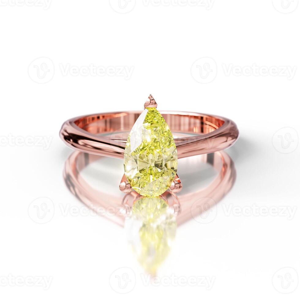 Modern Pear Cut Diamond Ring photo